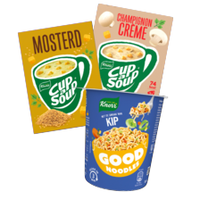 Alle cup-a-soup, good noodles cups of pasta cups